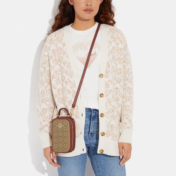 NWT Coach Outlet Eva Phone Crossbody In Colorblock Signature Canvas - Picture 7 of 7